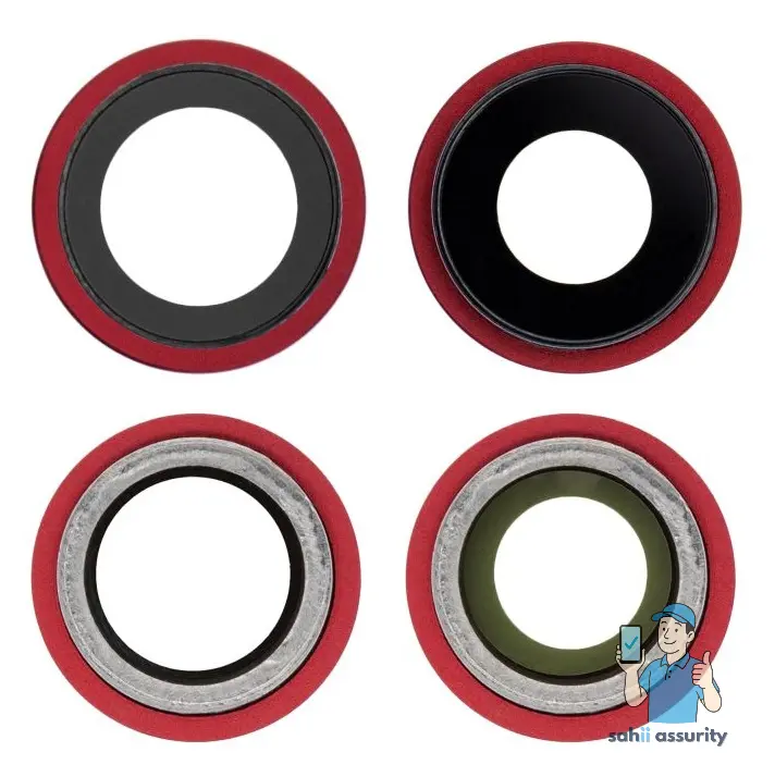 Camera Lens Glass with Frame for Apple iPhone 12 Red